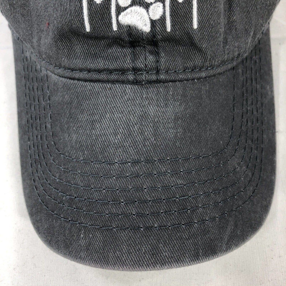Dog Mom Cap Gray with White Writing Adjustable Strap Back One Size Fits Most OSF - Picture 4 of 11